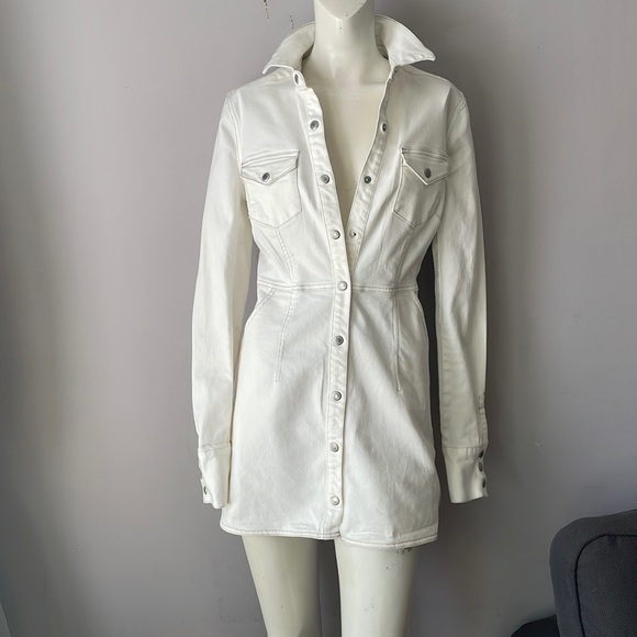 Free People Denim Button Up Shirt Dress - Picture 2 of 6